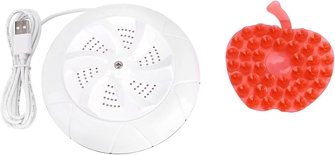 Mini Portable Household Washing Machine Ultrasound Turbo Washer Laundry for Travel (White)