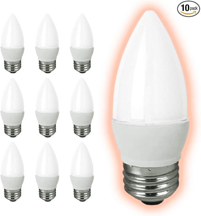 GoodBulb 5 Watt Frosted B11 Light Bulbs LED Restaurant Bulb with E26 Medium Base 2700K Warm White 350 Lumens Restaurant Light Bulbs 10 Pack