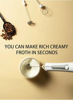 Rechargable Milk Frother, Handheld Drink Mixer with Whisk Attachment, 2025 upgraded, powerfull 3 speed motor, Type C charging with charge light, with extra egg mix head (Black with Stand)