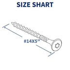 Lag Screws 4 Inch, 50PCS Heavy Duty Construction Screw, Structural Wood Screw #14 x 4, Rust Resistant, Washer Head, Yellow Coated Exterior Wood/Lag Screws, Star Drive with Bit