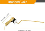 Hibbent 2 Pack Universal Toilet Tank Flush Lever Replacement, Toilet Handle Replacement Trip Levers with Stainless Steel Flapper Chains for Most Side Mount Toilets,Toilet Repair Handle,Brushed Gold