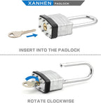 Keyed Alike Laminated Steel Padlocks with Long Shackle for Sheds, Fences & Lockers (60-Pack)