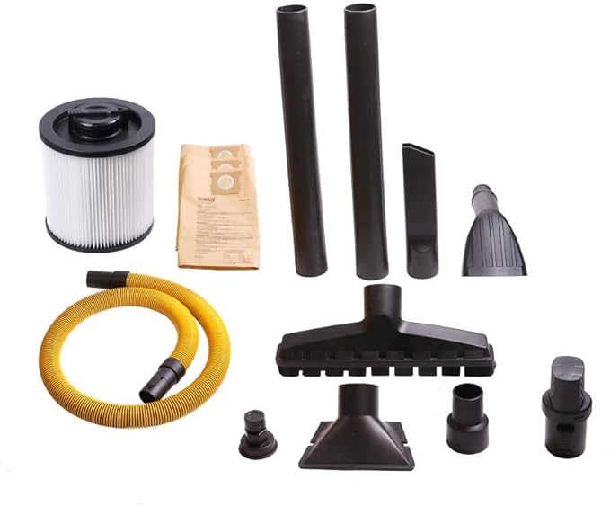 DEWALT DXV16PA 16 Gallon Poly Wet/Dry Vac/Acc, 6.5HP Shop Vacuum Wet/Dry for Jobsite/Workshop, Yellow