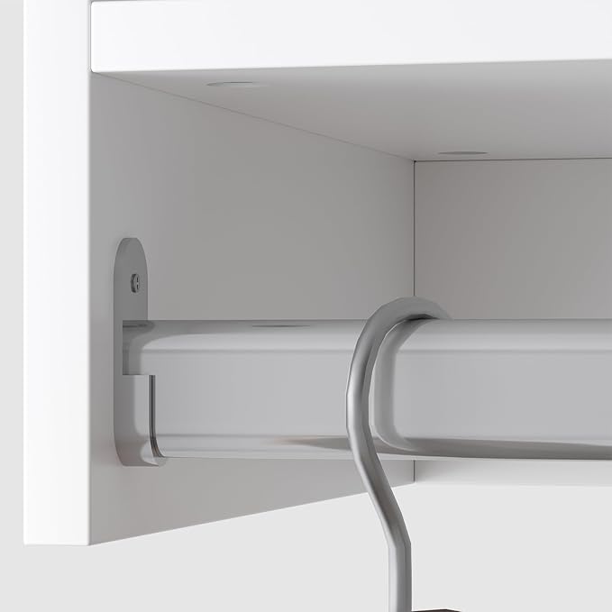 Modular Closet System, 52" Wide Closet Organizer System with Hanging, Wood Tower Closet Storage for Walk In Closets, Wall Mounted Wardrobe Organizer Kit System, Bedroom, White