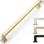 10 Pack 7.5inch Brushed Brass Cabinet Pulls - Gold Pulls forMultiple Cabinets
