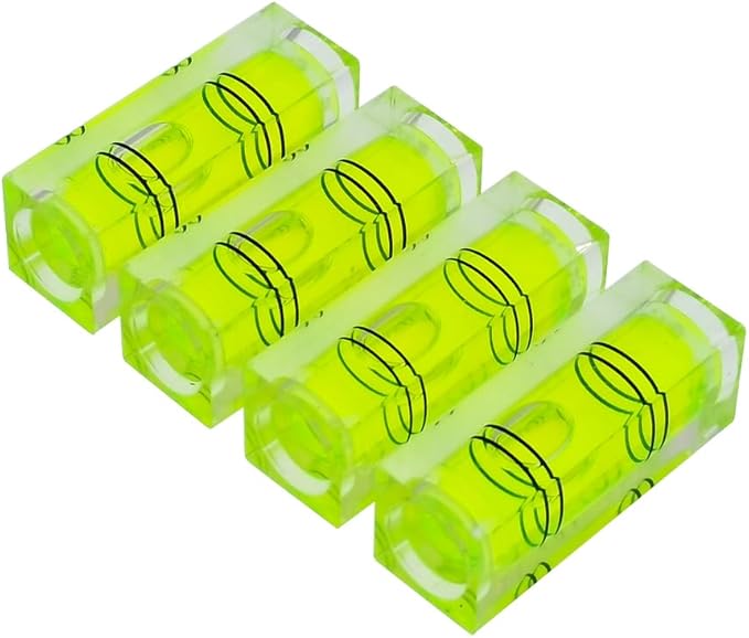 High precision mini bubble, double line small level bubble, three line flat ball household level ruler can be turned 180 degrees (Non-magnetic, 29 * 10 * 10mm（4PCS))