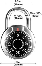 FIGODE® Locker Lock, 2 in. Combination Lock, Keyless Padlock for Gym and School Lockers, Black Dial Lock, 5 Pack