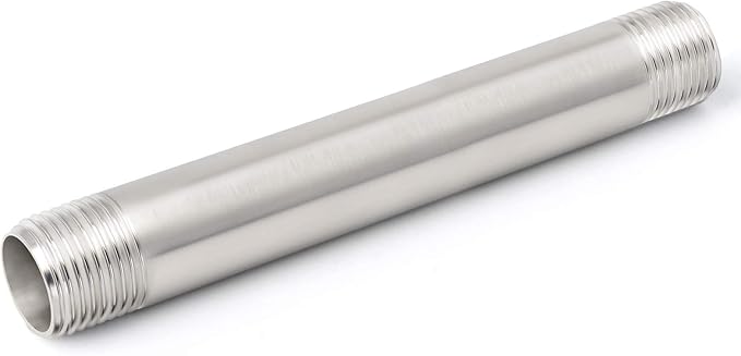 TAISHER 2PCS Stainless Steel Pipe Fittings, 3/8" NPT x 3/8" NPT Male Threaded, 8" Length Nipple Cast Pipe