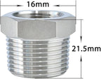 Joywayus Stainless Steel Hex Head Bushing Reducer Pipe Fitting 1/4 NPT Male × 1/8 NPT Female (Pack of 2)