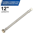 (Pack of 10) EFIELD 12-inch Faucet Supply Lines, 1/2" FIP x 3/8" COMP Faucet Hose, Stainless Steel Braided Supply Line,(HOSE044)
