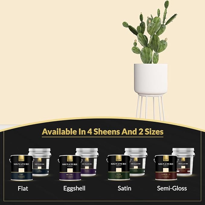 EVOLVE Signature Paint & Primer: Luxury Paint & Primer for Indoor & Outdoor Surfaces, Minimal Odor, One-coat Coverage, Satin Sheen (Cream Beige, 1 Gallon)