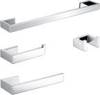 BAGNOLUX Bathroom Hardware Set, Bath Towel Holder Set SUS304 Stainless Steel, Towel Rack for Wall Mounted, Chrome Bathroom Accessories Set Fixture Heavy Duty, Polished Chrome