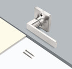 GOBEKOR 6 Pack Half Dummy Lever Door Handles Brushed Nickel Straight Door Lever Non-Turning Lock Square Interior Closet French Door Handles