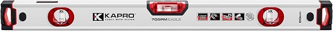Kapro - 705 Eagle Box Level - OPTIVISION & Plumb Site - Features 2% Gradient, Acrylic Vials, and Wall-Grip - For Masonry and Concrete Jobs - VPA Tested - 24 Inch