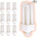 GoodBulb 13 Watt CFL Light Bulbs | 4 Pin GX24Q-1 Base 3500K Neutral White | 13W High Output 810 Lumens | Triple Tube Compact Fluorescent Light Bulbs Plug-in | 10 Pack