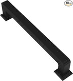 Alzassbg 10 Pack Matt Black Cabinet Pulls, 6-1/4 Inch(160mm) Hole Centers Cabinet Handles Square Kitchen Hardware for Cabinets AL3046MB