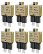 Standard Blade Car Fuse 5A Resettable Automotive Fuse ATC ATO Manual Reset Fuses Manual-Reset Blade Circuit Breaker for Boat Truck SUV Motorcycle 32VDC Fuses Assortment Kit