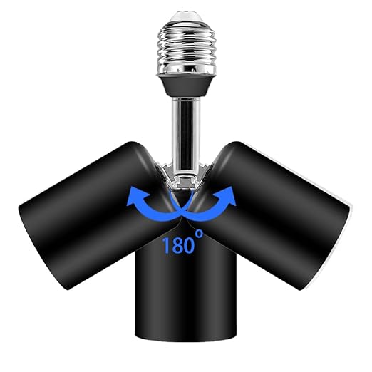 Ceramic & Metal E26 Light Socket Extender,150w-Heat-resistant-Ideal for Light Holder Extension,Electrical Socket Extender 180° Bendable Socket Adapter Screw Base Light Bulb Socket, 2pcs (Black)