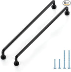 JOY DECOR Cabinet Pulls – 8-3/4 Inch Hole Center, Matte Black, 5 Pack, Zinc Alloy Cabinet Handles for Drawers & Cupboard – Vintage Style Hardware for Kitchen, Bathroom, Dresser, Furniture Makeover
