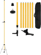 15.8Ft/4.8M Professional Laser Level Pole with Tripod & Mount - 1/4" & 5/8" Adapters, Adjustable Telescoping Laser Level Pole for Rotary/Line Lasers