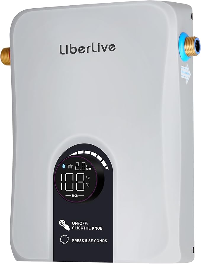 Electric Tankless Water Heater, 13kW 240V on Demand Instant Endless Electric Hot Water Heater for Residential Whole House Shower, Self-Modulating LED Display Knob Control, CSA Certified, Space Saving