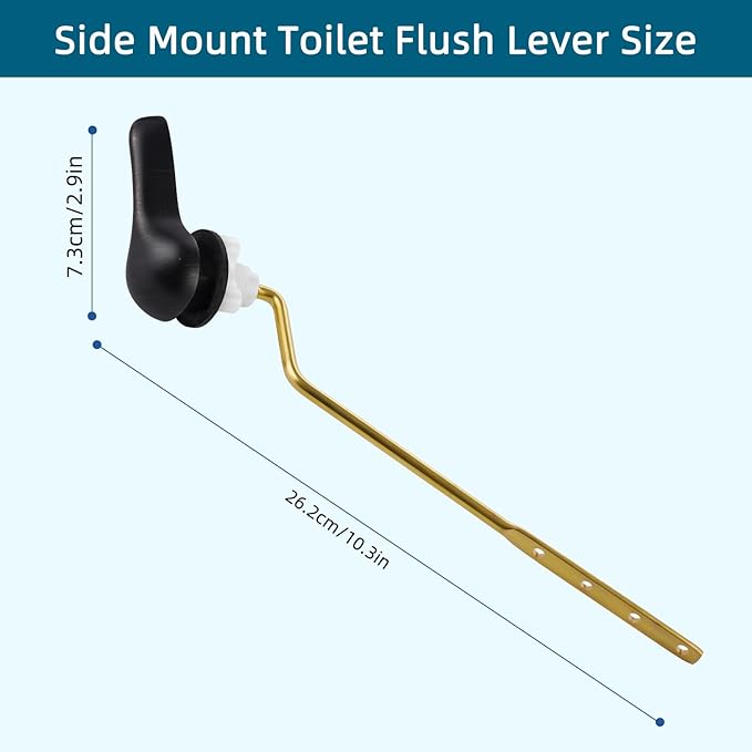 Hygie Rinse Metal Toilet Handle Replacement Kit Universal Side Mount Fit, Toilet Lever Compatible with American Standard/Glacier Bay/Gerber, Toilet Flush Handle with Flapper Chain, Oil Rubbed Bronze