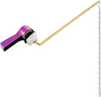 Hibbent Universal Metal Front Mount Toilet Handle Replacement Kit, Brass Toilet Flush Tank Lever with Stainless Steel Flapper Chains for Most Toilets, Rainbow Finish