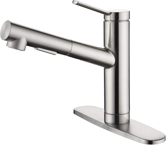 CREA Kitchen faucets, Bar Sink Faucet, Kitchen Sink Faucet Pull Out Brushed Nickel Single Handle Prep Wet Commercial Modern rv Low Arc Faucet