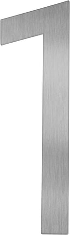 Adoorn 4 Inch Mailbox Numbers - Number 1, Silver Color, Each Sold Individually, Premium Metal Self Stick Address Numbers, Weatherproof Mailbox Numbers for Outside