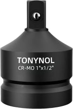 Impact Socket Adapter 1" F to 1/2" M,Cr-Mo Steel, Enhances Impact Driver Conversions, For Auto and Construction Use.