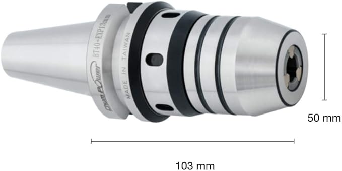 1/64"-1/2" BT40 CNC Integral EX-POWER Universal Chuck Holder, Titanium Jaws, One-piece
