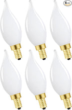 E12 Dimmable Light Bulbs 60 Watt Candelabra Led Bulbs 4000k Daylight Frosted Edison Bulbs 6W for Chandelier Light and Ceiling Fan Light AC120V 600lm b11 led Bulb Torpedo,6Pack