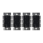 Lutron Caseta Original Smart Dimmer Switch (Lutron Smart Hub Required), for LED Lights, 150 Watt, Single-Pole/3-Way, No Neutral Required, PD-6WCL-BL, Black, 4 Pack