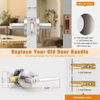 Probrico Interior Brushed Nickel Door Handle, Slim Handed Privacy Door Handles, Keyless Door Levers Lockset for Bedroom and Bathroom (8 Pack, Modern)