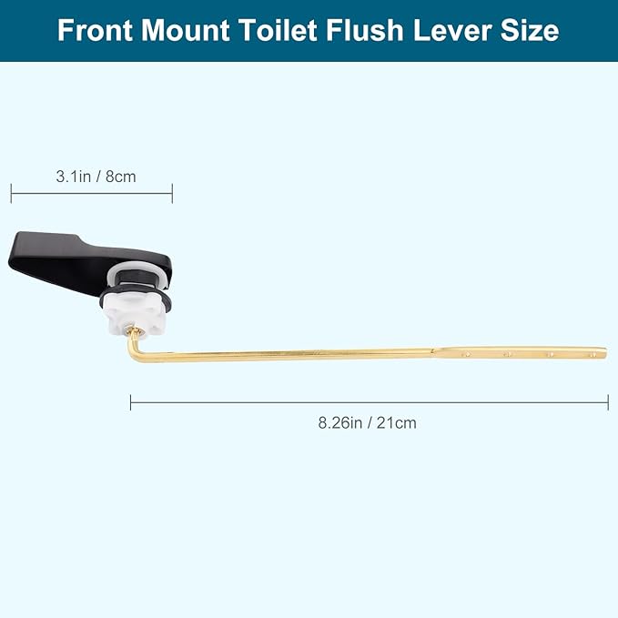 Hygie Rinse Front Mount Metal Toilet Handle Replacement Kit Compatible with American Standard/Mansfield/Gerber/TOTO/Kohler Toilet, Toilet Tank Flusher Lever with Flapper Chain, Oil-Rubbed Bronze