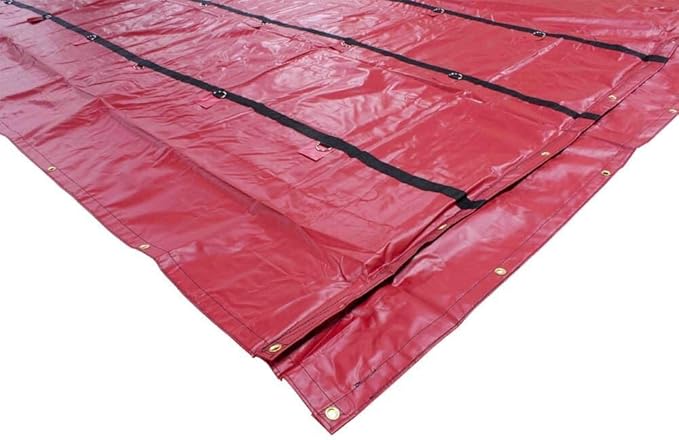Mytee Products 2 Pack 20' x 27' Flatbed Truck 18 Oz Lumber Tarp with 6 FT Drop - Red Heavy Duty Vinyl Waterproof Tarp for Trailers to Protect Cargo from Wind, Rain, Snow and Sun