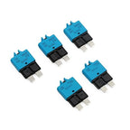 E39 Manual-Resettable Blade Automotive Fuse - ATC/ATO Low-Profile Mini 15A, 12V-32V DC for Marine/RV/Car (5-Pack)