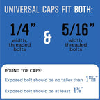 Stinky John's Tall Toilet Bolt Caps - Universal Fit with a Round Top - White Caps (4)