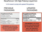 NovaFerrum Wow | 125 High Potency Liquid Iron Supplement | Liquid Iron for Adults | Iron Deficiency | 125mg of Iron Per 5mL Dose | Vegan Verified | Gluten Free Certified | Sugar Free (Pack of 2)