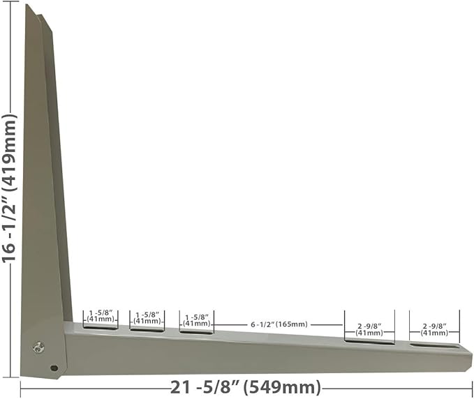 Appli Parts Soporte para montaje en pared de Unidad Condensadora Externa de Mini Split hasta 150kg modelo APAB-2160 incluye kit de fijacion, pernos y gomas