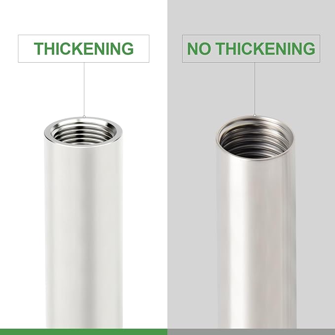 TAISHER 1PCS Stainless Steel Pipe Fittings, 1/2" NPT Female x 1/2" NPT Female Threaded, 16" Length Thickened Nipple Cast Pipe