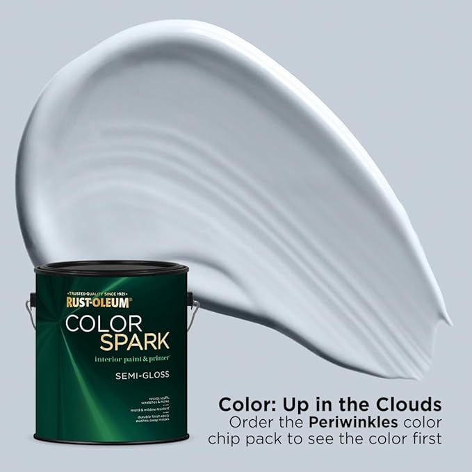 Rust-Oleum Color Spark Interior Paint and Primer in One, Semi-Gloss, Up in the Clouds, 1 Gallon