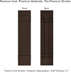 Board & Batten Vinyl Shutters (1 Pair) | 11"x43" (3-Board) - Coffee Bean | Exterior Window Shutters | Includes Mounting Hardware | Simple Installation | Made in USA