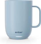 Ember Temperature Control 14oz Smart Mug 2, App-Controlled and Rechargeable Heated Coffee Cup Warmer with Intelligent LED Display, Powder Blue