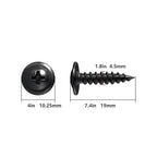 (300 pcs) Wensilon #10×3/4" Black Phillips Truss Head Wood Screws Quick Metal Self Tapping