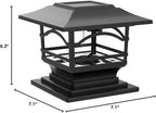 Davinci Lighting Edison Solar Outdoor Post Cap Lights - 4x4 5x5 6x6 - Bright LED Light for Fence Deck Garden or Patio Posts - Slate Black (2 Pack)
