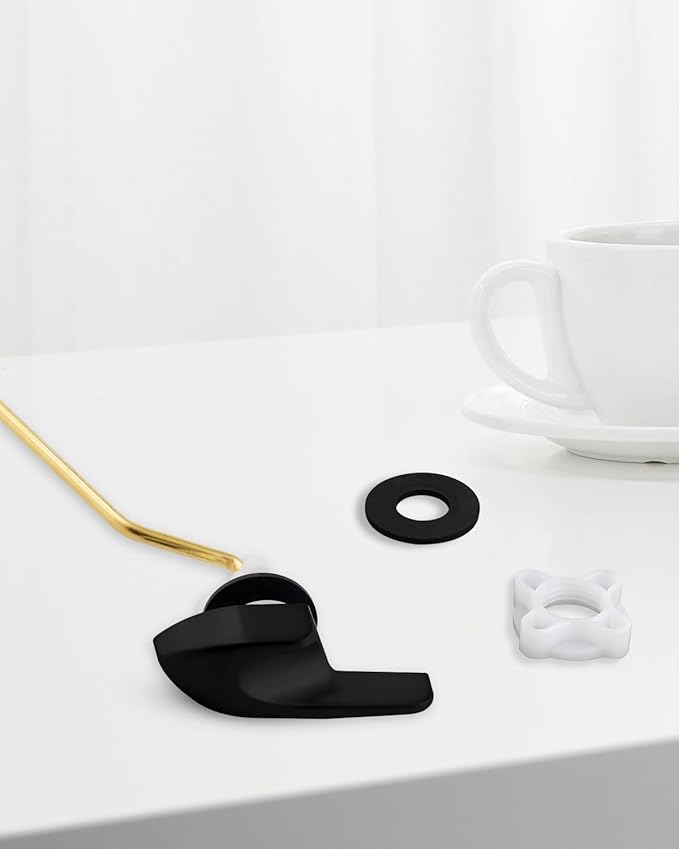 Universal Black Toilet Handle Replacement Kit, Side/Angle Mount Toilet Flush Handle Compatible with Kohler K-GP30324-CP/TOTO/American Standard, Stainless Steel Flapper Chain