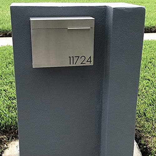 Vsons Modern Design Mailbox, Wall-Mount Mailbox Vsons Design Mitch SE (Brushed Stainless Steel with Engraved Numbers)