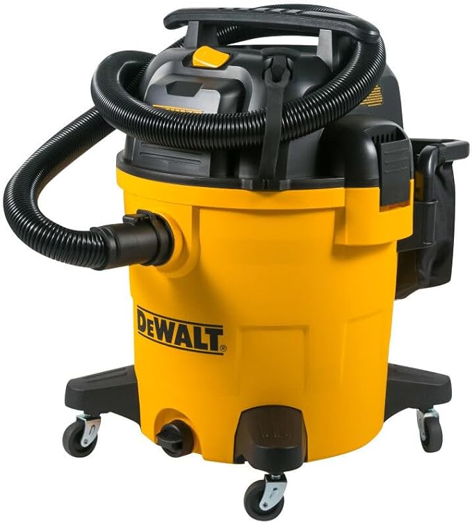 DEWALT 12 Gallon Poly Wet/Dry Vac, 5.5 HP Shop Vacuum Wet Vacuum Cleaner for Workshop, Jobsite, Commericial Area, Large Pick-Up Capacity, Yellow,DXV12P