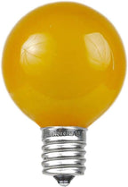 Novelty Lights Incandescent G50 Globe Replacement Bulbs - Outdoor Individual Bulbs for Events, Holiday Parties, Patios, and More - E17/C9 Intermediate Base, 7 Watt Lights (Yellow, 25 Pack)